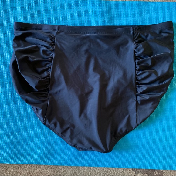 NEW Terra & Sky Women's Black Solid Highwaist Swimsuit Bottom Plus SZ 5X 32W-34W - Picture 6 of 16